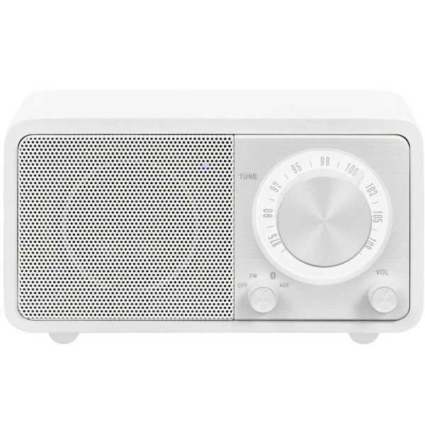Sangean wr-7 blanco mate radio analógica sobremesa fm bluetooth batería li-ion recargable