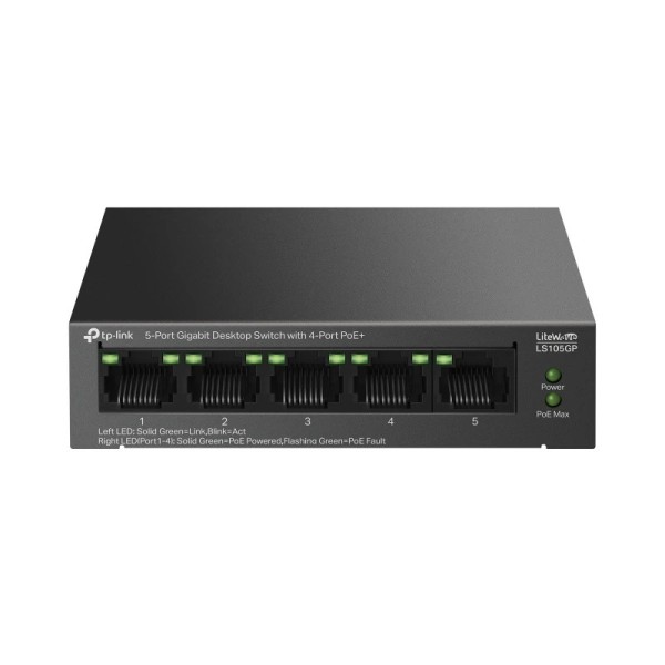 Tp-link ls105gp switch 4xgb poe+ 1xgb 65w