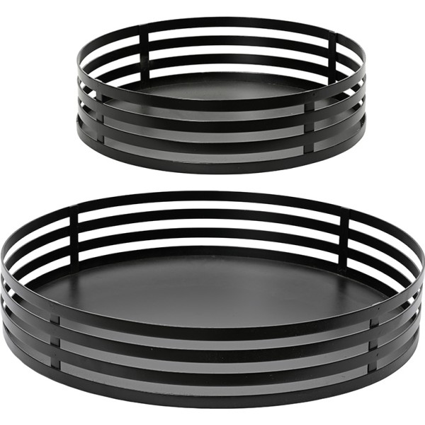 Juego bandejas de hierro negro ø38 y ø28 cm, 2 uds