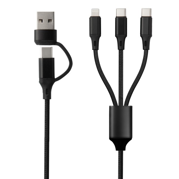 Cable cargador c+usb/c+c+lightning