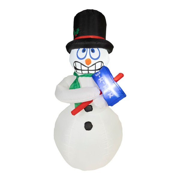 Figura hinchable para exterior, muñeco de nieve con luz y movimiento, 3 leds, blanco frío, 80 x 70 x 175 cm