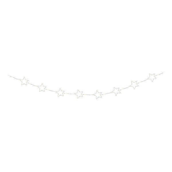 Guirnalda decorativa con estrellas, uso exterior, luz cálida, parpadeante, 150 leds, cable plateado, 2,15 m